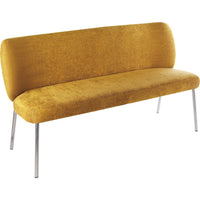 Tira Dining Bench, Foam Seat, Pineapple Yellow Chenille, Chrome 60 Inch-BM354989
