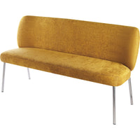 Tira Dining Bench, Foam Seat, Pineapple Yellow Chenille, Chrome 60 Inch-BM354989