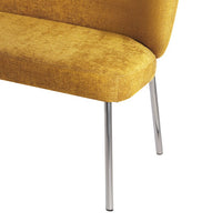 Tira Dining Bench, Foam Seat, Pineapple Yellow Chenille, Chrome 60 Inch-BM354989