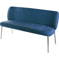 Tira Dining Bench, Foam Seat, Azure Blue Chenille, Chrome Legs 60 Inch-BM354990
