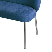 Tira Dining Bench, Foam Seat, Azure Blue Chenille, Chrome Legs 60 Inch-BM354990