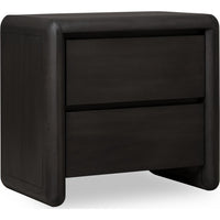 Zanny Nightstand with 2 Drawers, Solid Acacia Wood, Jaguar Black-BM355005