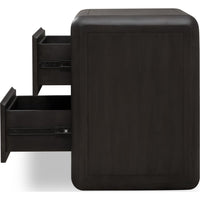 Zanny Nightstand with 2 Drawers, Solid Acacia Wood, Jaguar Black-BM355005