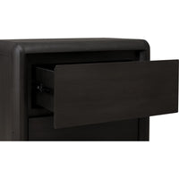 Zanny Nightstand with 2 Drawers, Solid Acacia Wood, Jaguar Black-BM355005