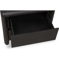 Zanny Nightstand with 2 Drawers, Solid Acacia Wood, Jaguar Black-BM355005