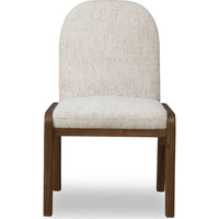 Zanny Curved Dining Chair in Chinchilla Chenille, Impala Acacia Wood-BM355012