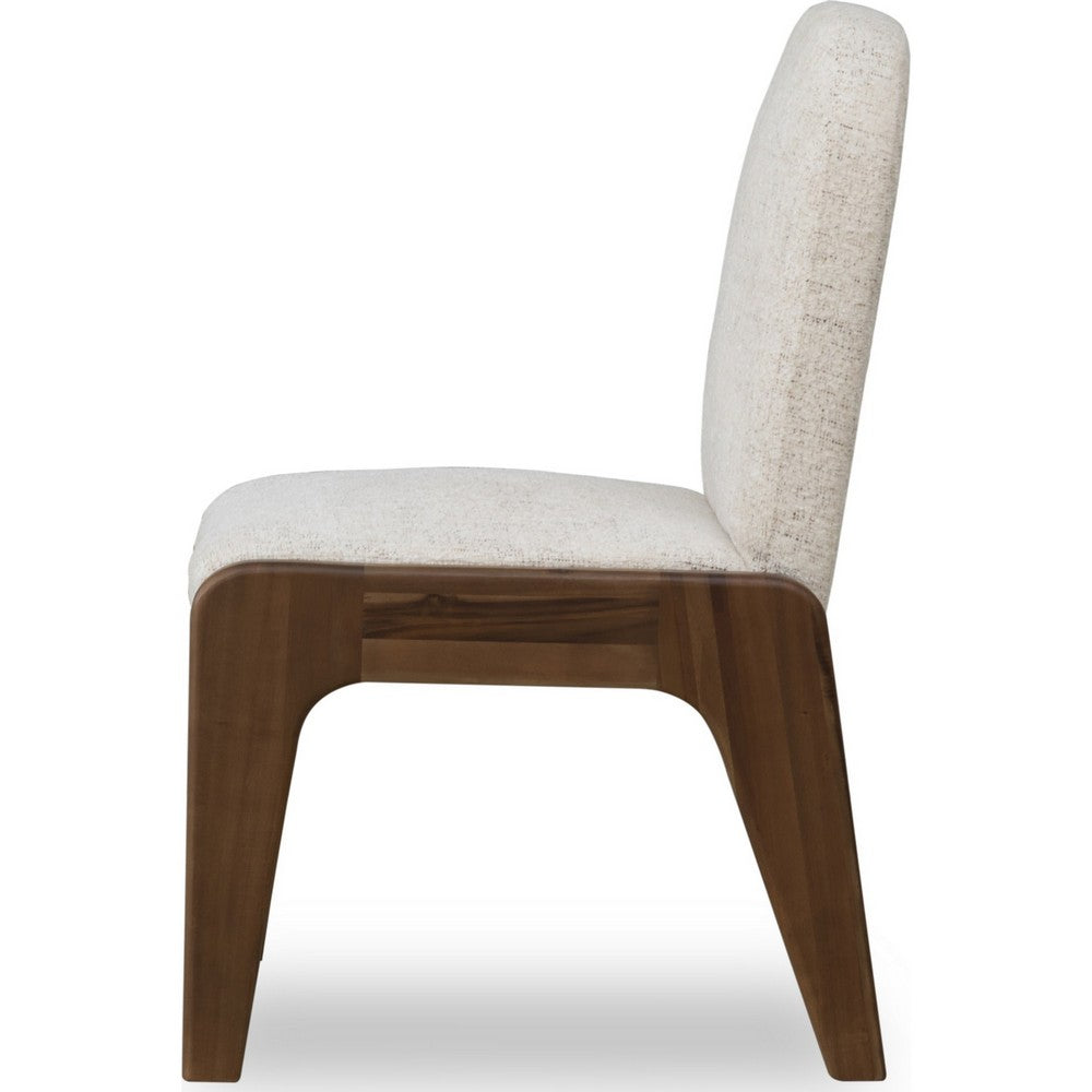 Zanny Curved Dining Chair in Chinchilla Chenille, Impala Acacia Wood-BM355012