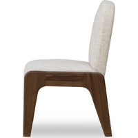 Zanny Curved Dining Chair in Chinchilla Chenille, Impala Acacia Wood-BM355012