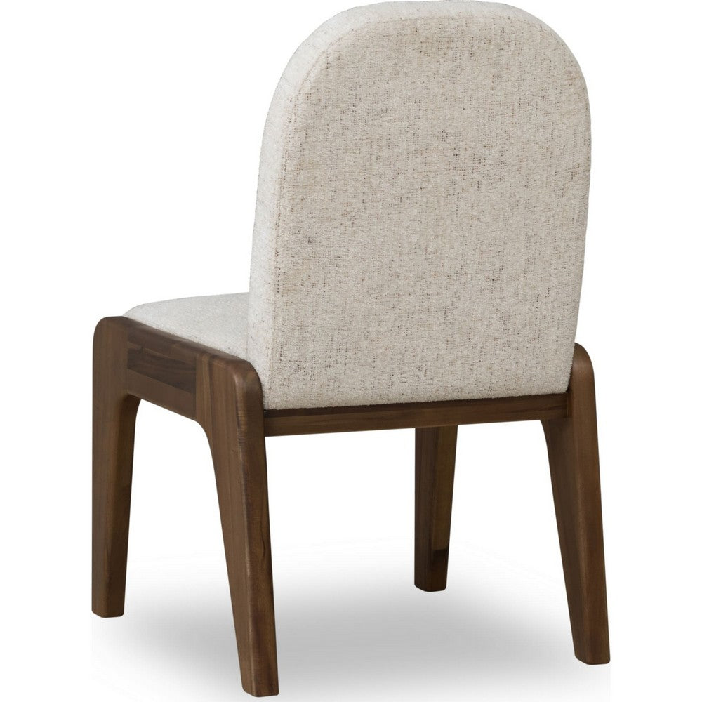 Zanny Curved Dining Chair in Chinchilla Chenille, Impala Acacia Wood-BM355012