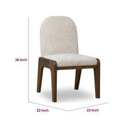Zanny Curved Dining Chair in Chinchilla Chenille, Impala Acacia Wood-BM355012