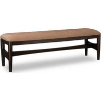 Kevin Dining Bench with Porcini Chenille Fabric, Minx Brown Wood 60 Inch-BM355022