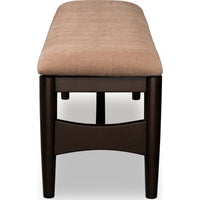 Kevin Dining Bench with Porcini Chenille Fabric, Minx Brown Wood 60 Inch-BM355022