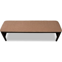 Kevin Dining Bench with Porcini Chenille Fabric, Minx Brown Wood 60 Inch-BM355022