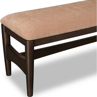 Kevin Dining Bench with Porcini Chenille Fabric, Minx Brown Wood 60 Inch-BM355022