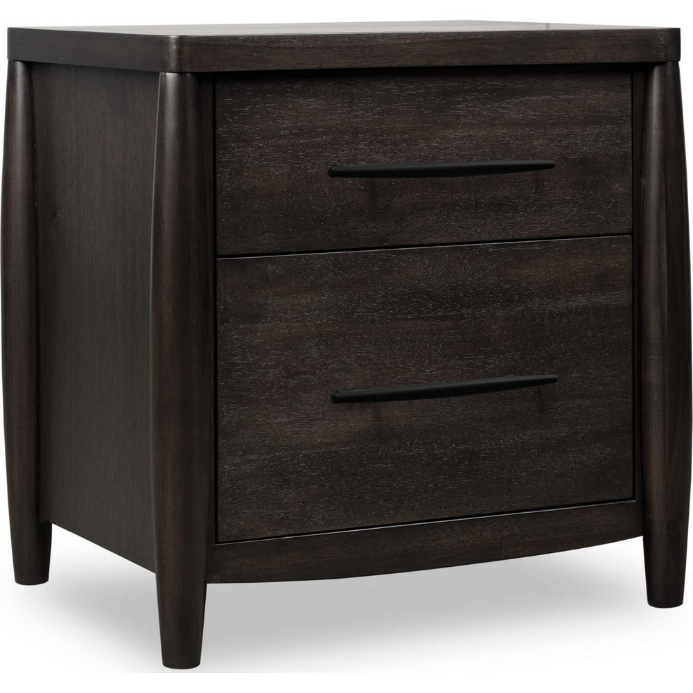 Kevin Nightstand with 2 Drawers, Cord Management, Minx Acacia Wood-BM355024