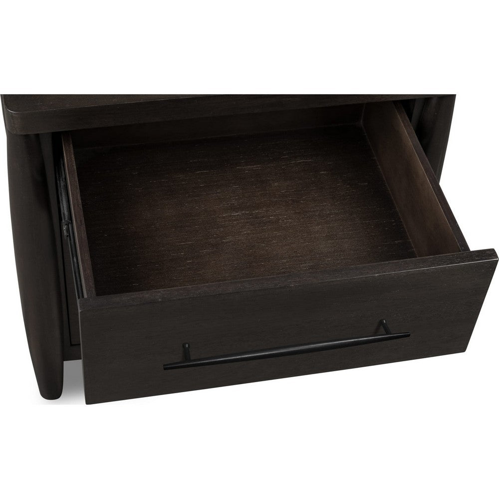 Kevin Nightstand with 2 Drawers, Cord Management, Minx Acacia Wood-BM355024