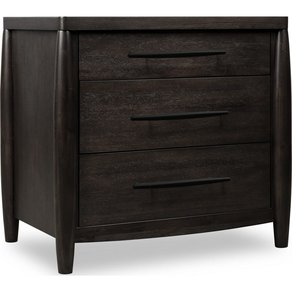 Kevin Nightstand with 3 Drawers, Cord Management, Minx Acacia Wood-BM355025