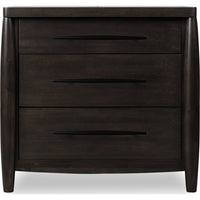 Kevin Nightstand with 3 Drawers, Cord Management, Minx Acacia Wood-BM355025