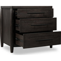 Kevin Nightstand with 3 Drawers, Cord Management, Minx Acacia Wood-BM355025