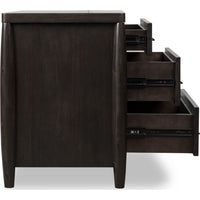 Kevin Nightstand with 3 Drawers, Cord Management, Minx Acacia Wood-BM355025