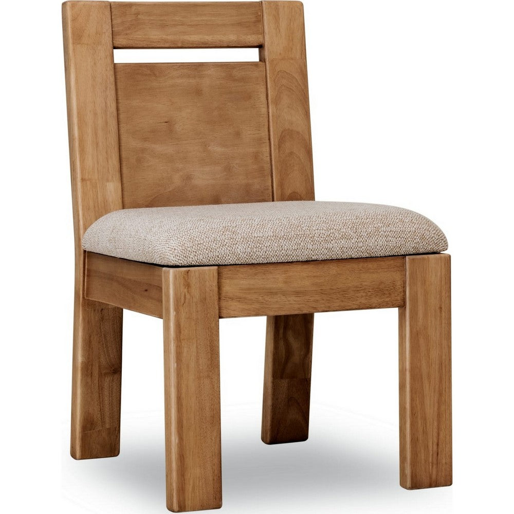 Carly Dining Chair with Gray Chenille Fabric, Lioness Acacia Wood-BM355034