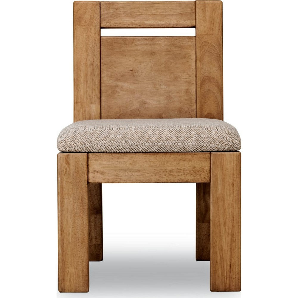 Carly Dining Chair with Gray Chenille Fabric, Lioness Acacia Wood-BM355034