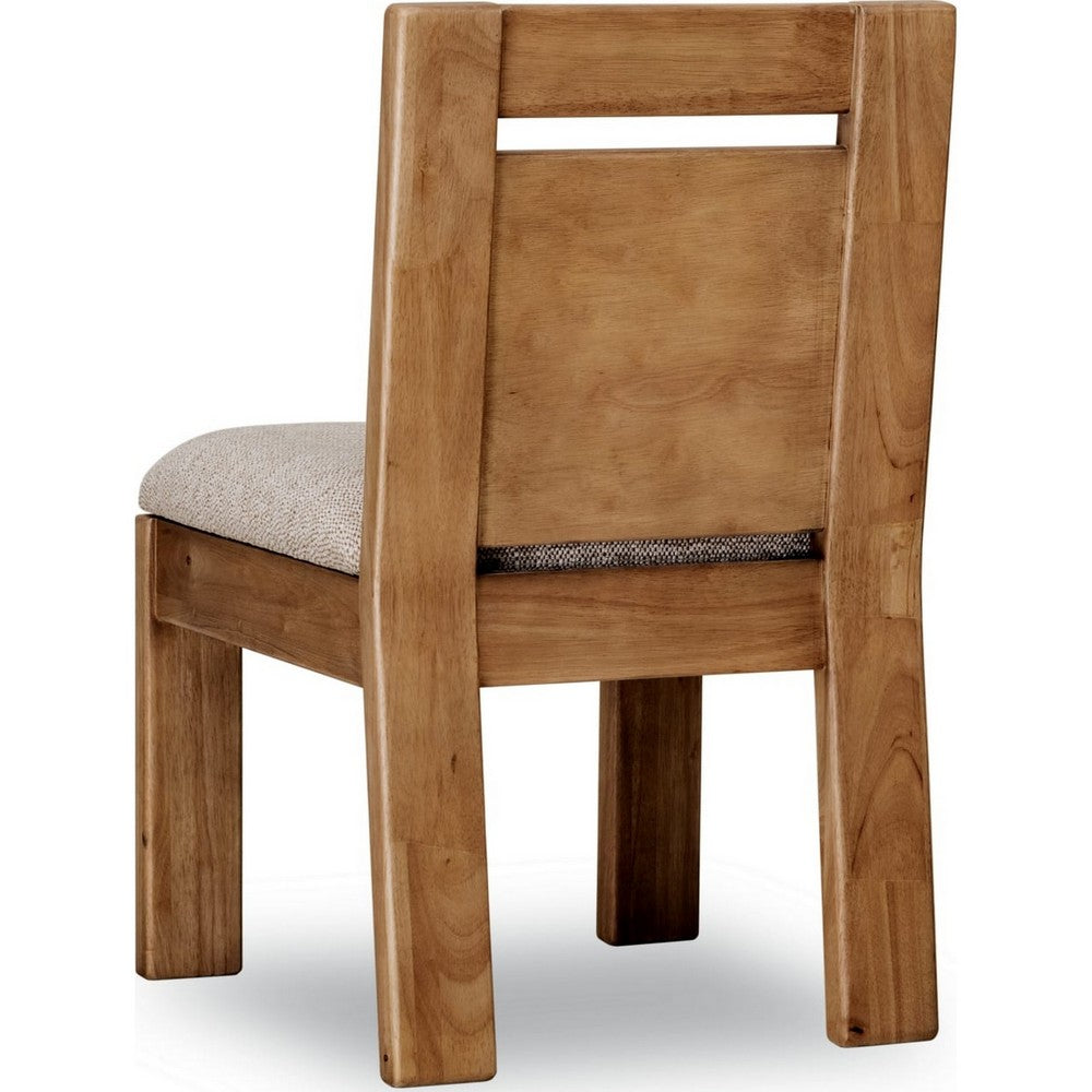 Carly Dining Chair with Gray Chenille Fabric, Lioness Acacia Wood-BM355034