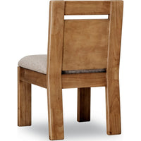 Carly Dining Chair with Gray Chenille Fabric, Lioness Acacia Wood-BM355034