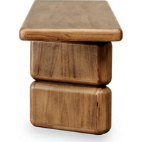 Carly Dining Bench with Block Feet, Lioness Finish Acacia Wood 60 Inch-BM355035