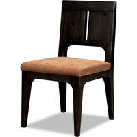 Rissa Dining Chair with Slit Back, Brown Sheepskin Fabric, Jaguar Wood-BM355039