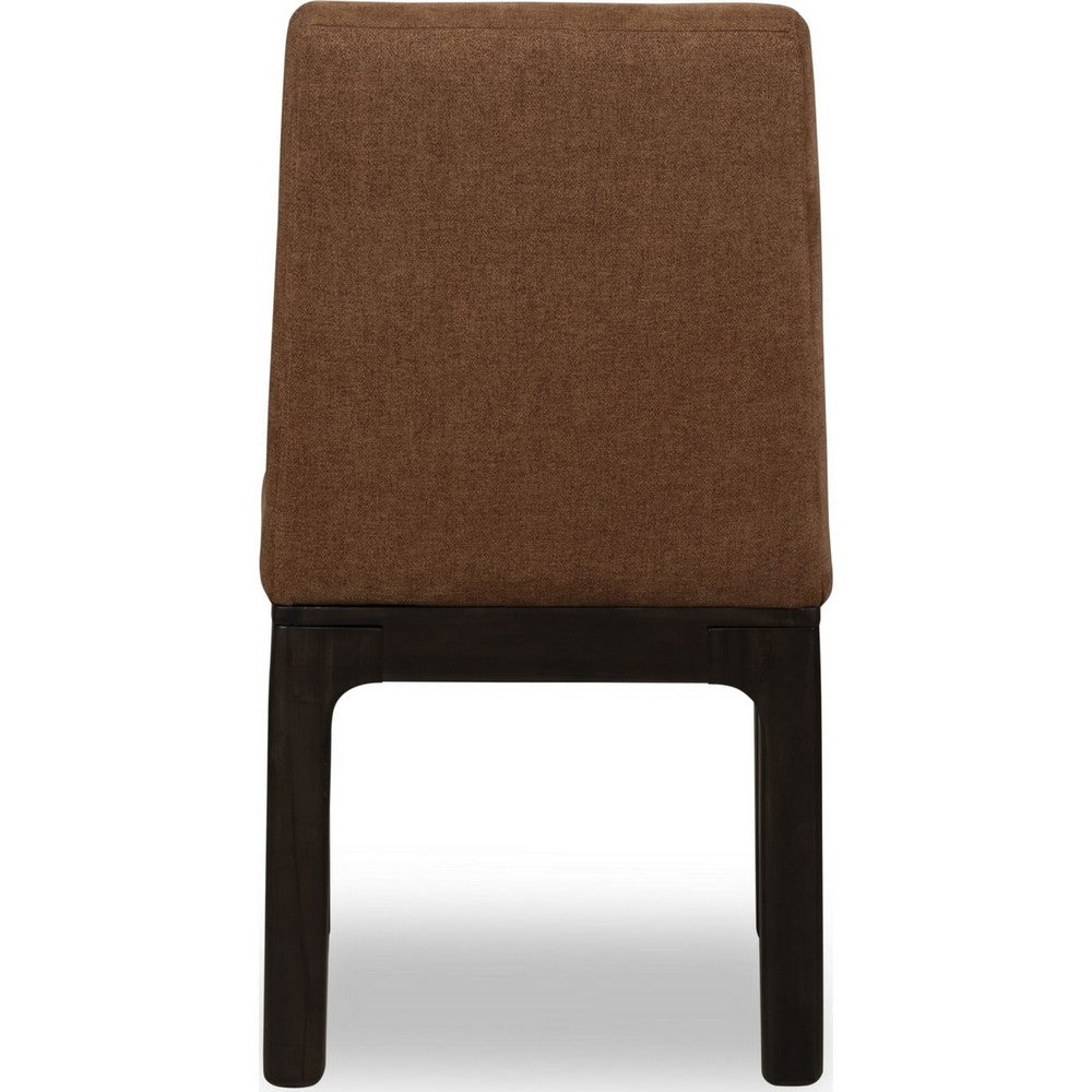 Rissa Dining Chair, Pineapple Brown Chenille Fabric, Acacia Wood-BM355040