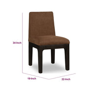 Rissa Dining Chair, Pineapple Brown Chenille Fabric, Acacia Wood-BM355040