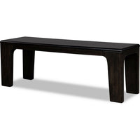 Rissa Dining Bench with Squared Legs, Jaguar Black Solid Acacia Wood 52 Inch-BM355041