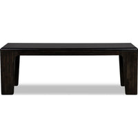Rissa Dining Bench with Squared Legs, Jaguar Black Solid Acacia Wood 52 Inch-BM355041