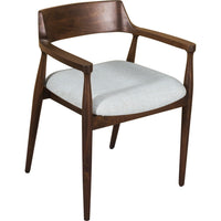 Amery Dining Armchair with Linen Fabric Seat, Honey Date Mango Wood-BM355044