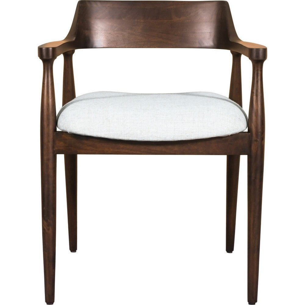 Amery Dining Armchair with Linen Fabric Seat, Honey Date Mango Wood-BM355044