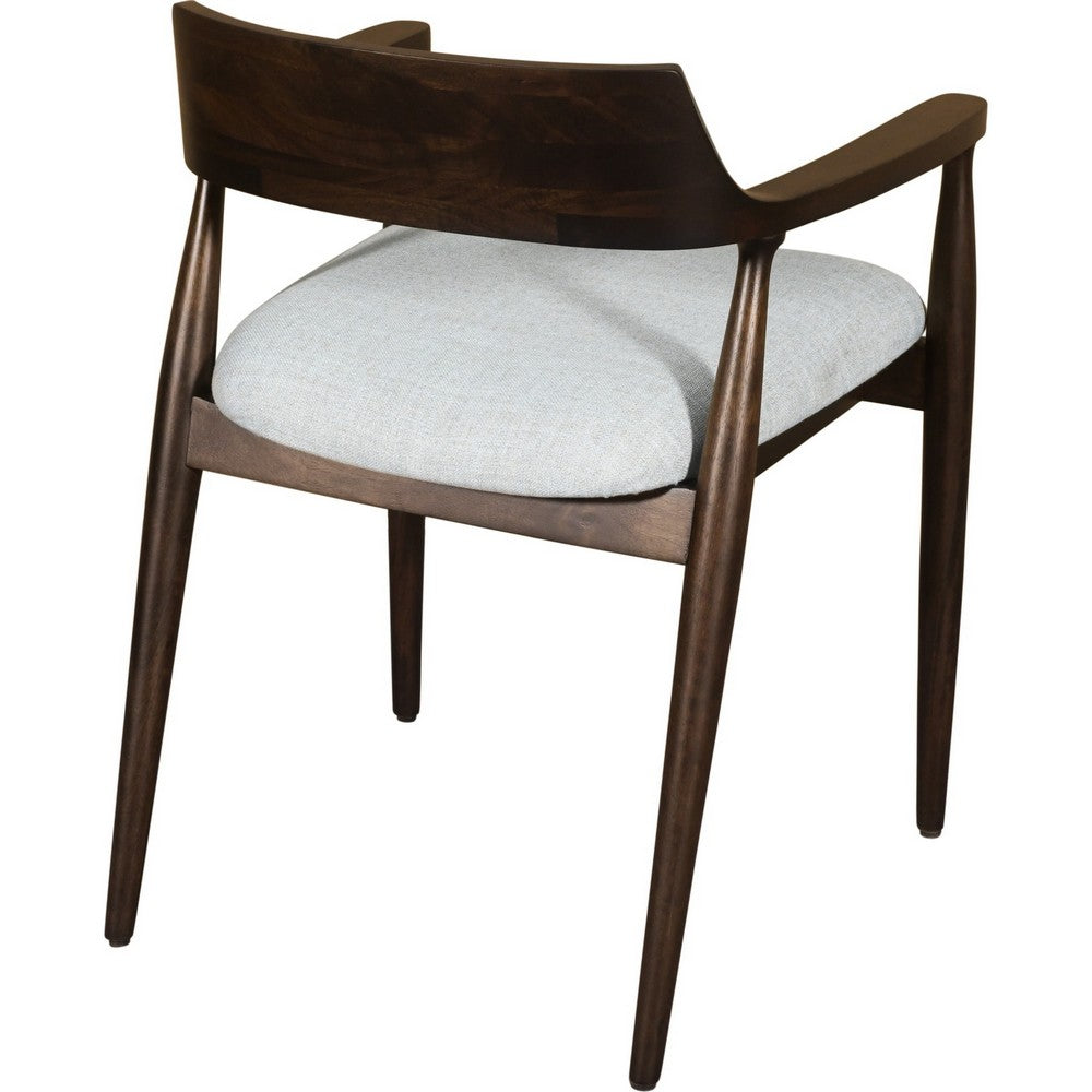 Amery Dining Armchair with Linen Fabric Seat, Honey Date Mango Wood-BM355044