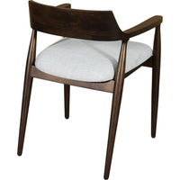 Amery Dining Armchair with Linen Fabric Seat, Honey Date Mango Wood-BM355044