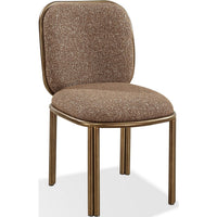 Marco Dining Chair with Brushed Golden Steel Legs, Giraffe Chenille-BM355046