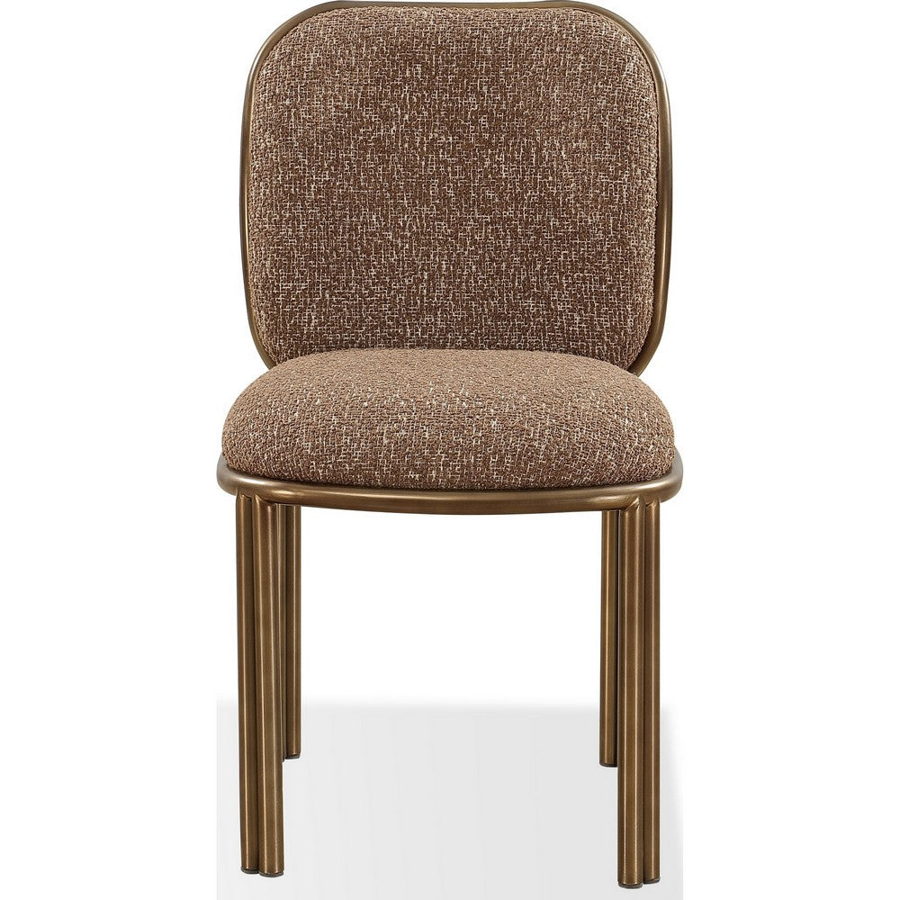 Marco Dining Chair with Brushed Golden Steel Legs, Giraffe Chenille-BM355046