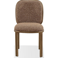 Marco Dining Chair with Brushed Golden Steel Legs, Giraffe Chenille-BM355046