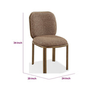 Marco Dining Chair with Brushed Golden Steel Legs, Giraffe Chenille-BM355046