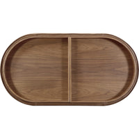 Yena Coffee Table, Reversible Tray Tops, Walnut Wood, Faux Leather 46 Inch-BM355052