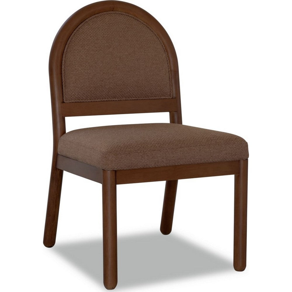 Asher Dining Chair, Arch Back, Solid Wood, Wheat Bread Linen-BM355062