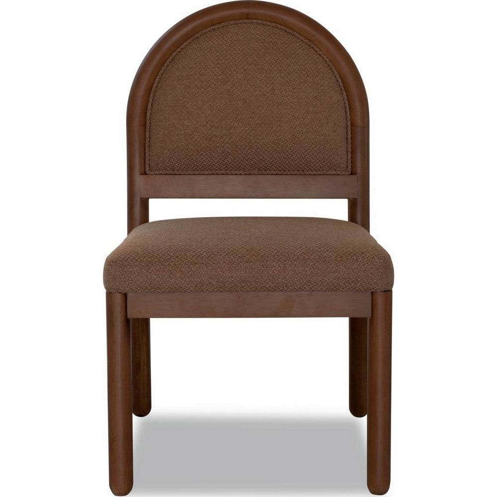 Asher Dining Chair, Arch Back, Solid Wood, Wheat Bread Linen-BM355062