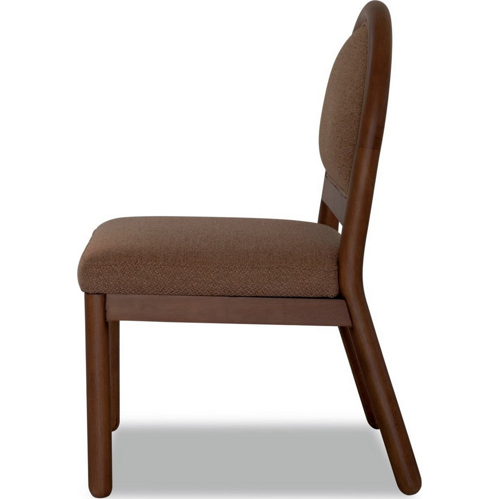 Asher Dining Chair, Arch Back, Solid Wood, Wheat Bread Linen-BM355062