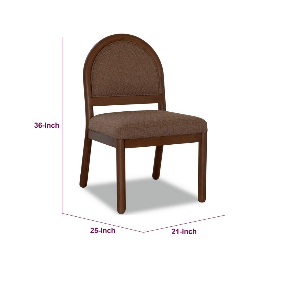 Asher Dining Chair, Arch Back, Solid Wood, Wheat Bread Linen-BM355062