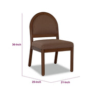 Asher Dining Chair, Arch Back, Solid Wood, Wheat Bread Linen-BM355062