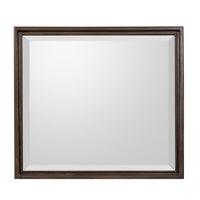 Carlos Traditional Accent Dresser Mirror, Pecan Brown Framed Wood 36x40-BM355069
