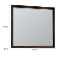 Carlos Traditional Accent Dresser Mirror, Pecan Brown Framed Wood 36x40-BM355069